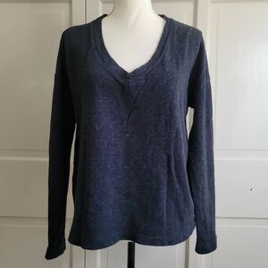 James Perse Cotton Blend Long Sleeves Deep V-Neck Oversized Casual Shirt Size‎ 4